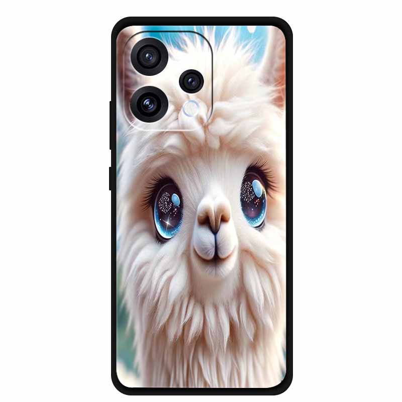 Case For Oppo Reno 15C 5G Colorful Flowers Black Soft Silicone TPU Phone Cases For Oppo Reno15 5G Shells Protection Bumper Funda