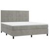 3143037 vidaXL Lit à sommier tapissier et matelas Gris clair 180x200cm Velours