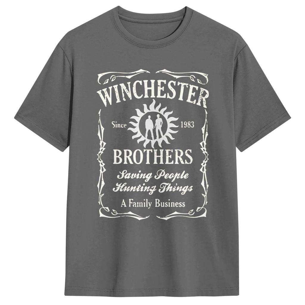 Men TShirts Supernatural Winchester Brothers Funny 100 Cotton Tees Short Sleeve T Shirts O Neck Clothing Party