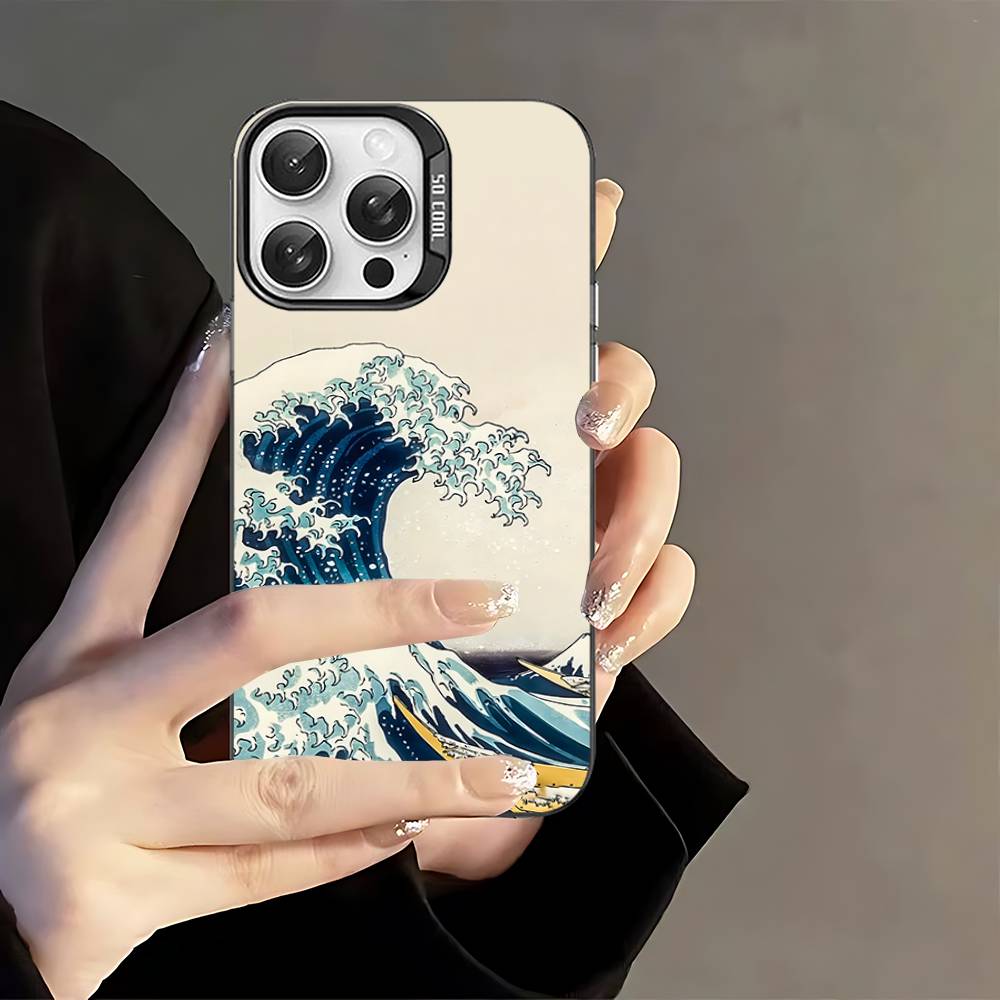 Japanese Waves Phone Case For IPhone 17 16 15 14 13 12 11 Pro Max Plus Pro Colorful Shell