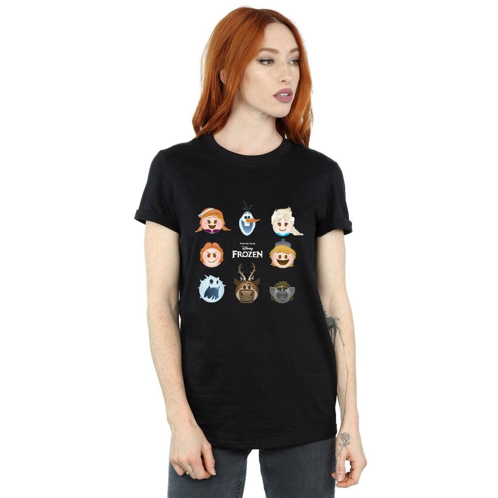 Disney Womens/Ladies Frozen Heads Cotton Boyfriend T-Shirt