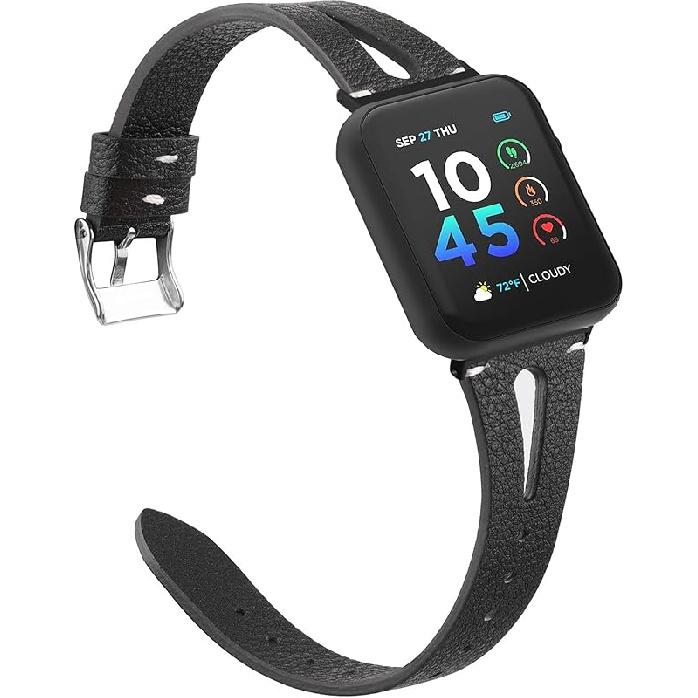 Compatible for ITOUCH AIR 4 Bands, 24mm Slim Vintage Leather Strap Replacement for Women, Man, Wristband Accessories Compatible for ITOUCH AIR 4 41mm