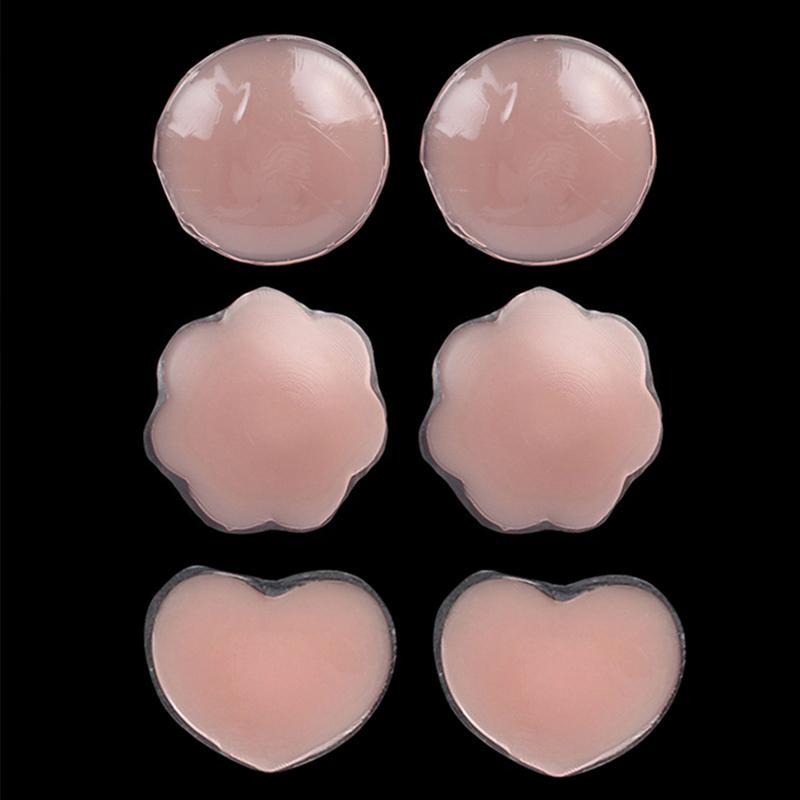 1/3 Pairs Women's Silicone Invisible Nipple Pad Covers Adhesive Reusable