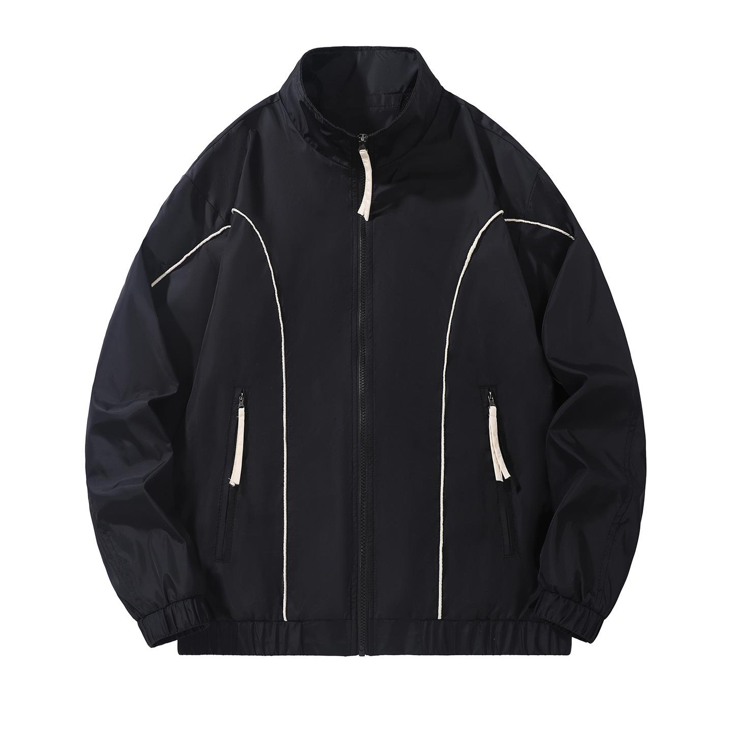 Men s Large Size Jacket Men s Sports Casual Jacket Youth Loose Versatile Stand-Up Collar Top M чёрный