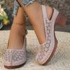 Plus Size Women Chunky High Heel Sandals