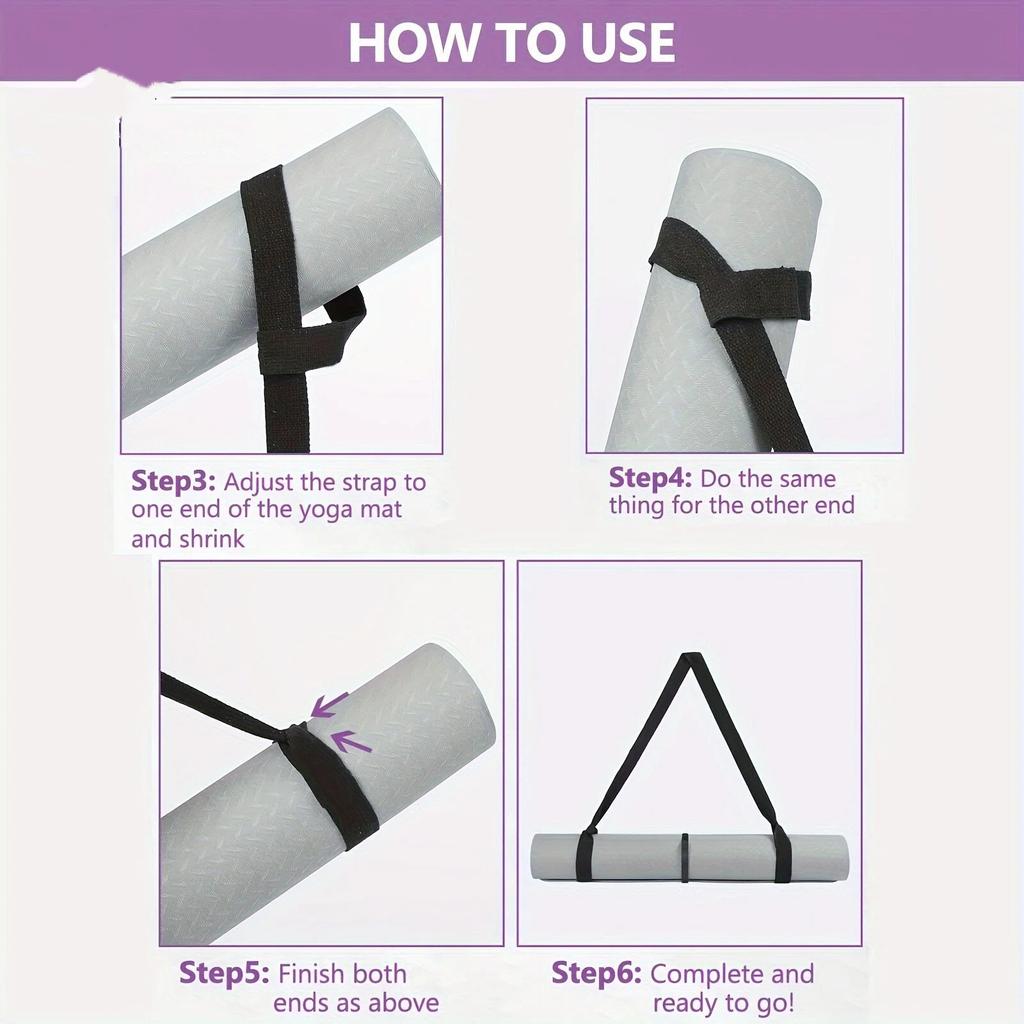 Adjustable Yoga Mat Storage Strap with Thickened Carrier - Multi-Purpose Fitness Strap Suitable for Yoga Mats, Gym Eq