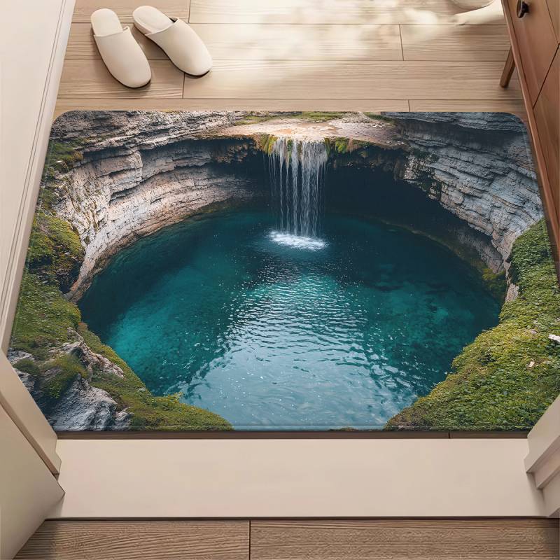 3d Visual Door Mat With Crystal Velvet Fabric For Home Entrance Decor