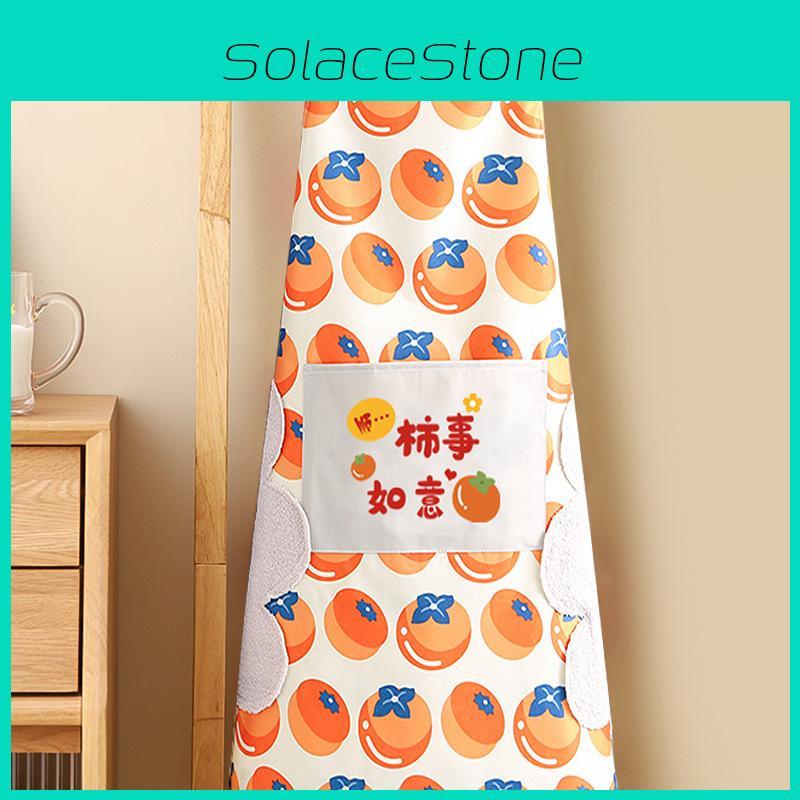 Creative Oil Resistant Apron For Baking Waterproof Cotton Linen Apron With Pockets For Family
