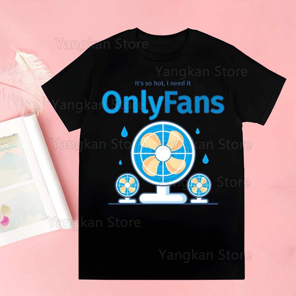 Only Fans Meme Retro Pure Printing Shortsleeved Tshirt for Men and Women Versatile Couple Plus Size Top