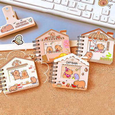 Creative Funny Capybara Hollow Coil Notebook Portable Mini Paper Memo Pad Diary Journal Book Students Stationery School Supplies