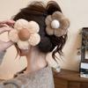 Autumn and winter retro double-sided plush flower grab clip hairpin back head shark clip French sweet hair accessories woman