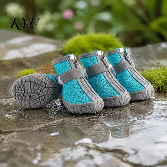 Non Slip Rubber Sole Paw Protectors 4Pcs Non-Slip Dog Shoes, Breathable Mesh Boots, Waterproof Rain Boots for Dogs Pet Small Dogs, Outdoor Walking