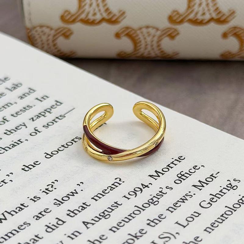 Δαχτυλίδι Στυλό Ζιρ***** με Κόκκινη Σταγόνα Λαδιού Άγκυρας Πρωτοχρονιάς Τυχερό Ρετρό Ελαφριά Πολυτέλεια Νότα Νίκης Δαχτυλίδι Δείκτη Γυναικείο