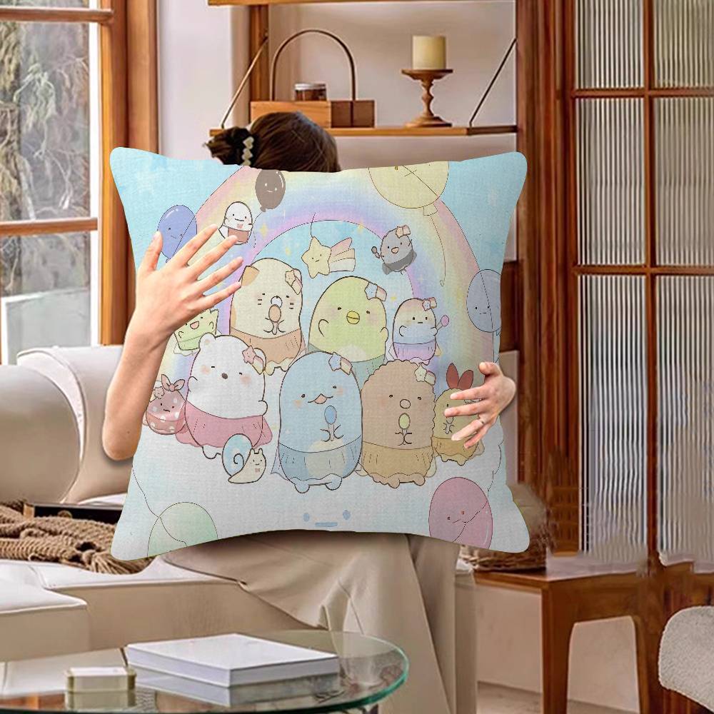 Cartoon S-Sumikko Cute G-Gurashis Pillow Cover Sofa Cushion Cover Home Room Decoration Children Gift