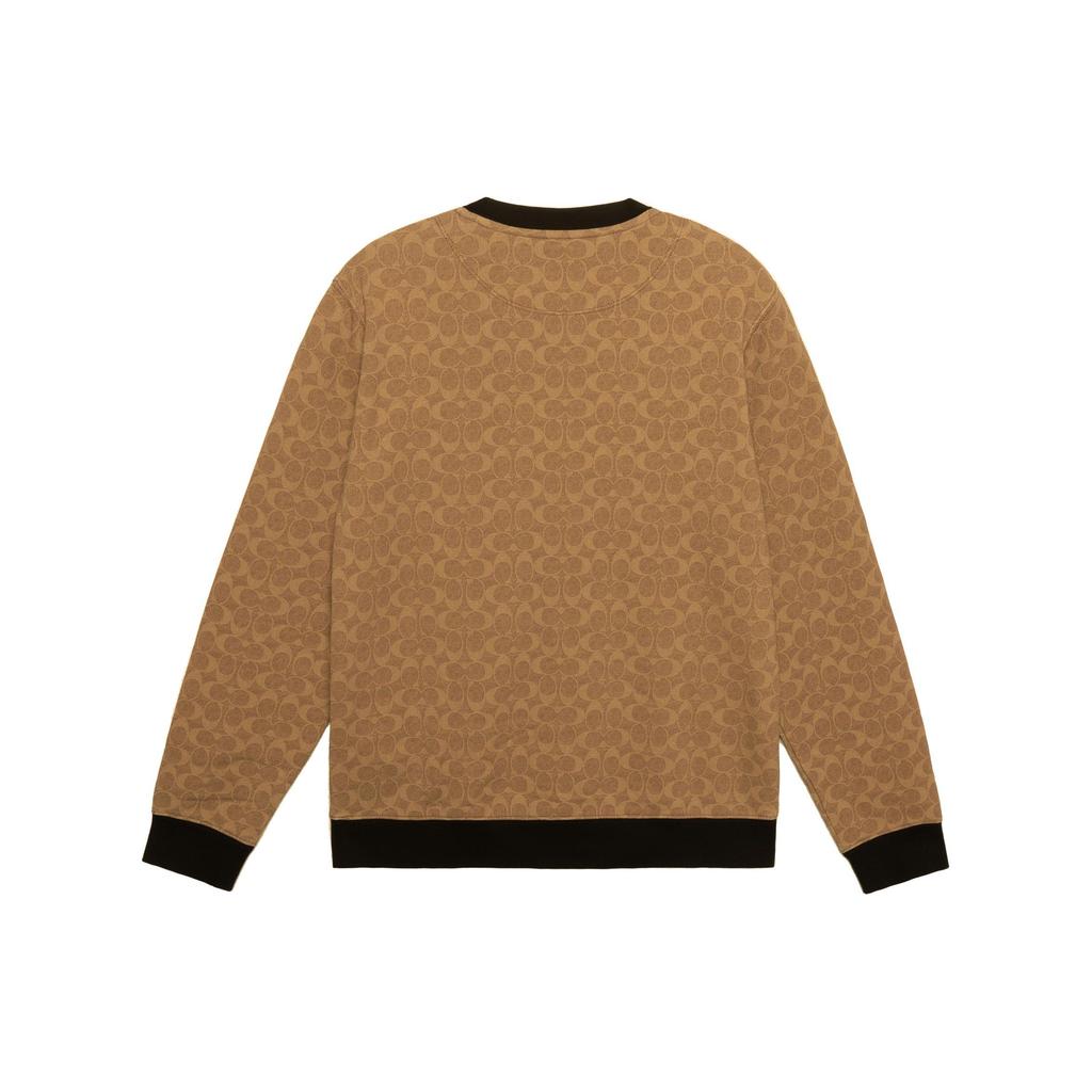 Coach Logo Print Round Neck Pullover Sweatshirt Men sweatshirt Brown C5760-RYU