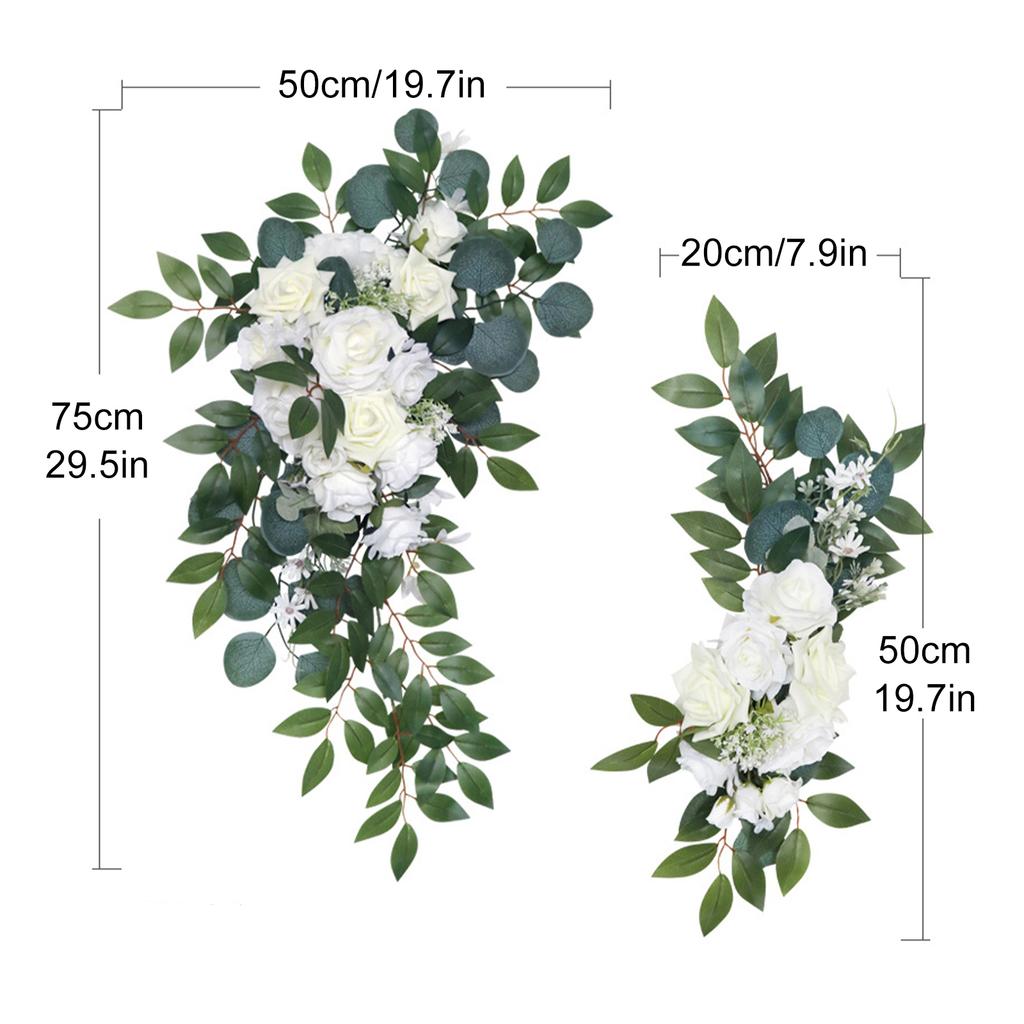 Artificial Flower Swag Set for Wedding Welcome Signs Floral Decorations Faux Wedding Arch Flowers