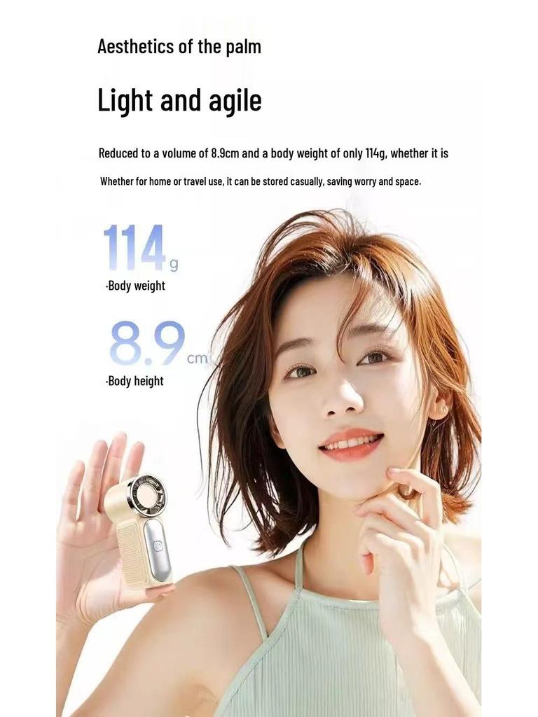 X688 High-Speed USB Rechargeable Mini Turbine Handheld Fan – Long Battery Life & Portable for Outdoor Use.