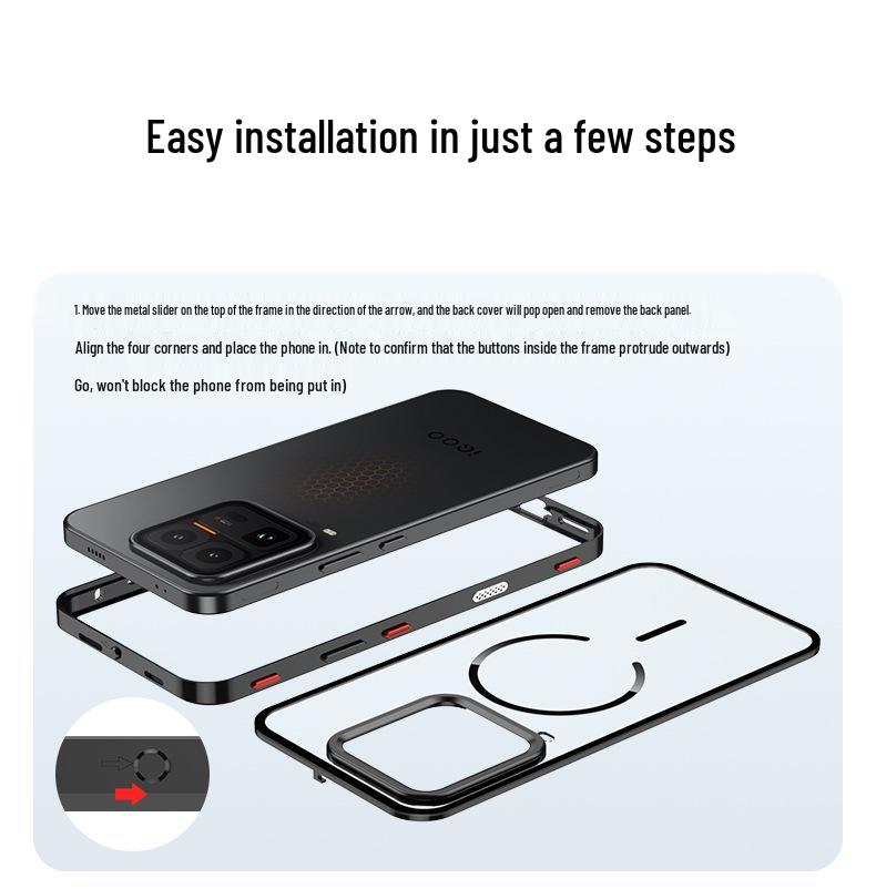 VIVO IQOO15ULTRA Magnetic Metal Frame Drop-proof Case with Ring
