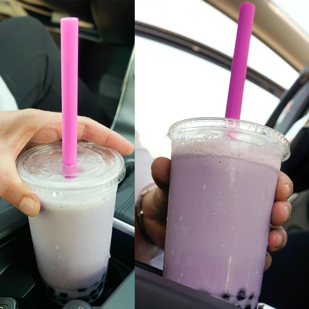 50–400 Stück bunte und schwarze große Trinkhalme für Bubble Tea, Milchtee, Smoothies, Milchshakes, Partys, Hochzeiten, Bars, Heimdekoration