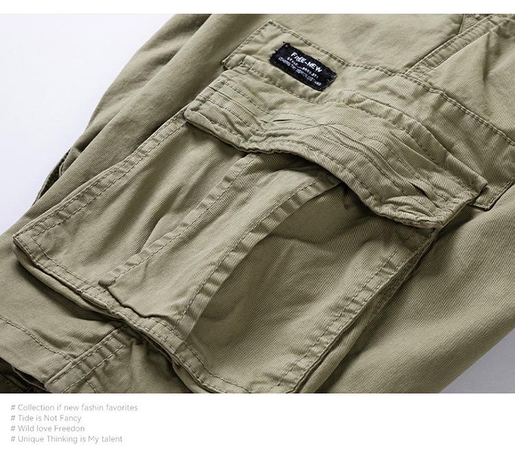 Men's Retro Multi-Pocket Loose Fit Workwear Shorts