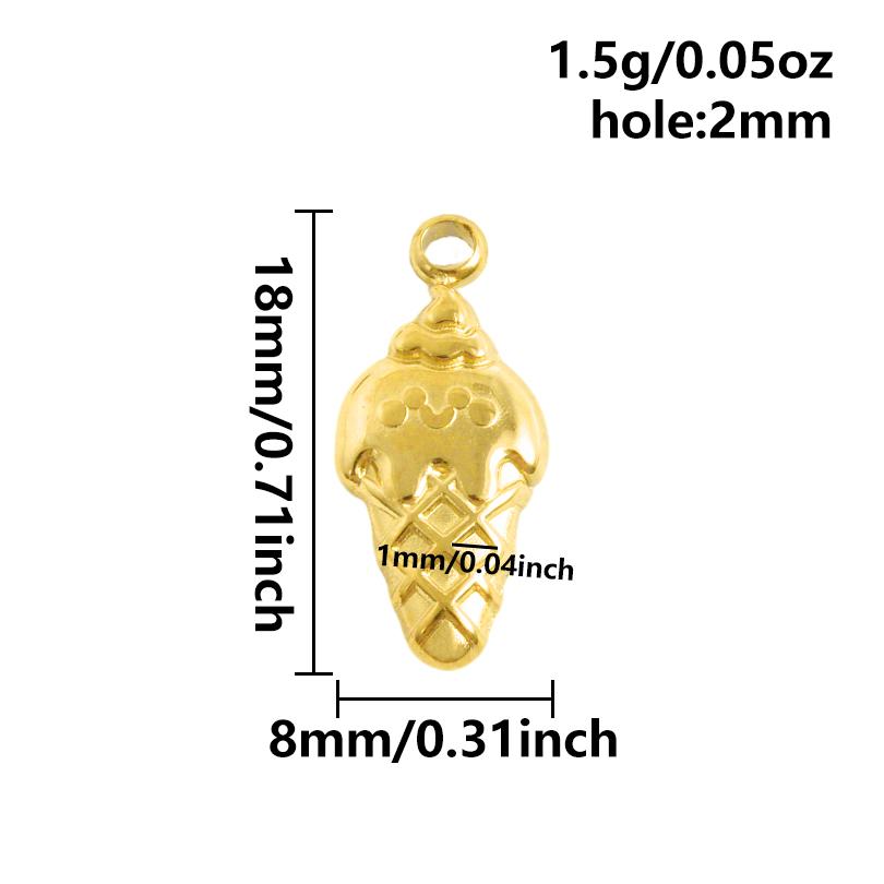 5pc Exquisite Food&Fruit Pendant Three-Dimensional Small Bag Charm Stainless Steel Pendants For Jewelry Making Supplies Breloque