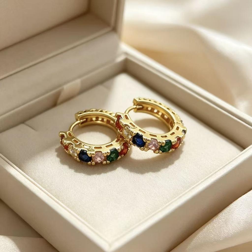 Silver Rhinestone Crystal Hoop Earrings for Women Girls Newest Luxury Romantic Earrings Fashion Jewelry Gifts