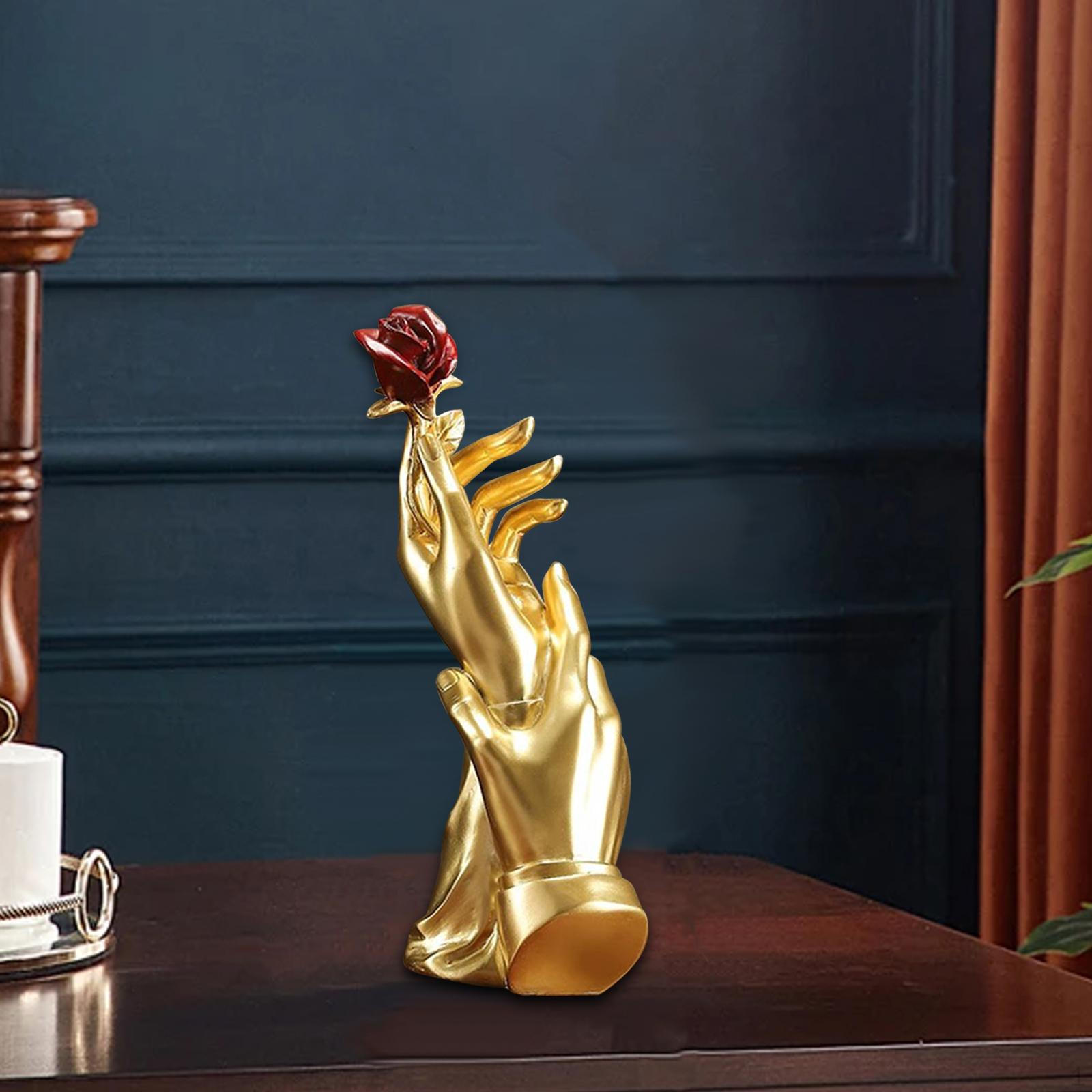 Hand Rose Statue Resin Figurine Gift Collection Delicate Home Decor Aesthetic Sculpture Tabletop