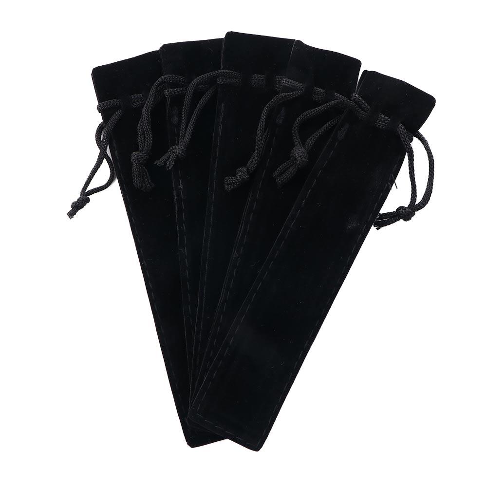 Black 5 Colors With Rope Drawstring Pen Pouch Pen Sleeve Holder Pen Bag Case Single Pencil Bag Pencil Bag Velvet Pen Pouch