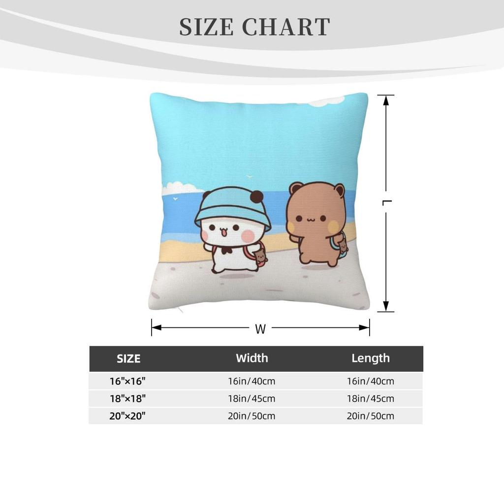 Povlak na polštář Bubu a Dudu Domácí dekorace Polyesterový povlak na polštář na pohovku Povlak na ozdobný polštář Zábavný Roztomilý Potisk Panda Medvědů