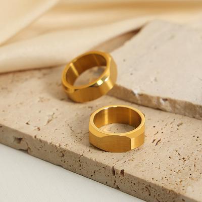 Niche Personalized Nut Titanium Steel Ring Wide Version Glossy Couple Pair Ring Chinese Style Fashion Non-fading Ring
