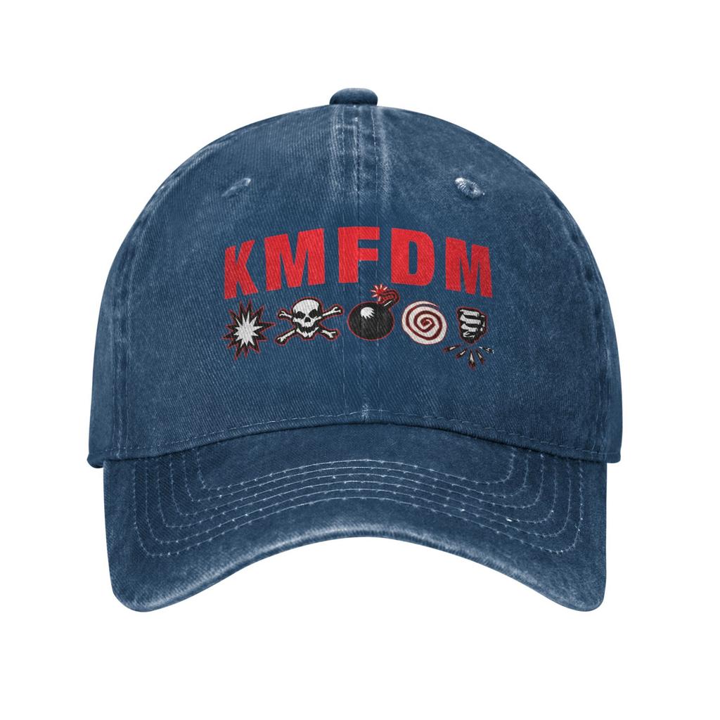 KMFDM Band Logo Headwear Baseball Cap Unisex Casual Bomb Skull Caps Hat Adjustable Trucker Hats Snapback Cap