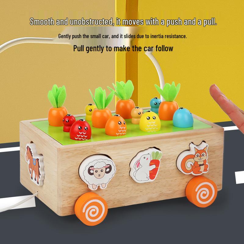 Farm Orchard Shape Building Blocks and Worm-Catching Toy Set for Kids