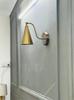 Mid-Century Modern Brass Wall Sconce – Handmade Raw Brass Light Fixture – Minimalist Wall Lamp for Bedroom or Living Room