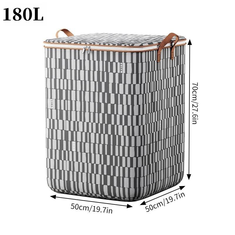 Portable Waterproof Storage Bag Large Capacity Zipper Clothes Organizer Duvet Bin Closet Storage Box for Travel Moving