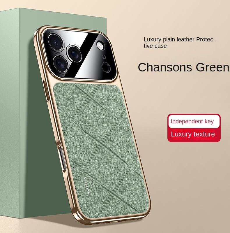 

For Apple iPhone 17 17 Pro 17 ProMax 17 Air Vegan Leather Lens Integrated Scratch and Fingerprint Resistant Phone Case For iPhone 17