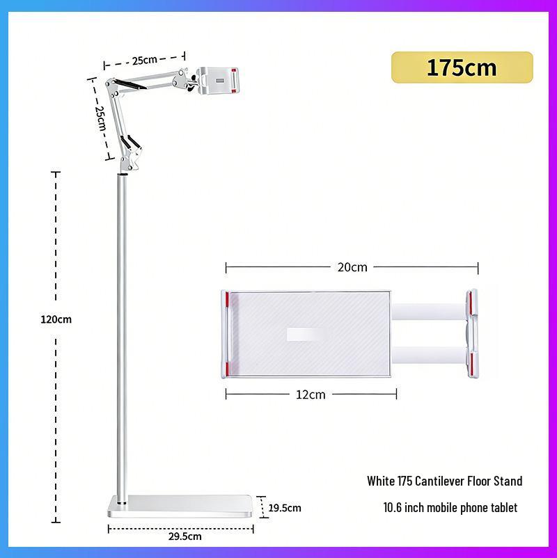 Soporte Cantilever Ajustable de 170 cm de Pie para Teléfono y Tableta para Mesita de Noche o Sofá