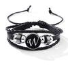 Fashion 26 Letters PU Leather Bracelets Multilayer A-Z Name Initials Bracelet For Men Wrist Accessories Jewelry Birthday Gifts