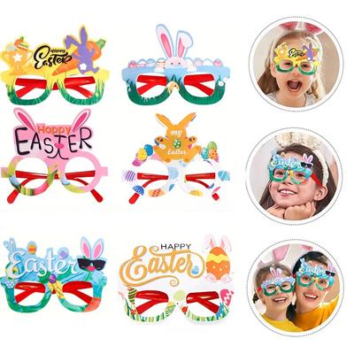 1/6 szt. Zestaw oprawek do okularów wielkanocnych Dekoracja Świąteczna Impreza Zabawka Dekoracje Królik Jajko Pisklę Oprawka do Okularów Rekwizyty do Zdjęć
