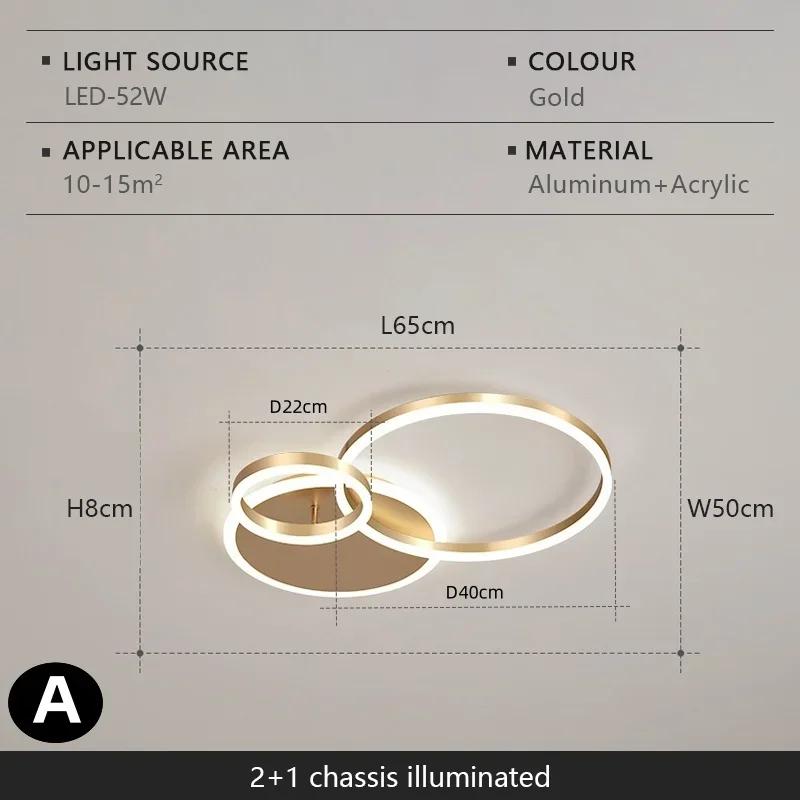 LED Chandelier Modern Creative Luxury Circular Dimmable Ceiling Light Villa Living Room Dining Room Interior Decoration Light
