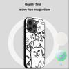 Fashion hip hop middle finger cats ins Phone Case For iPhone 16 15 14 13 12 11 Plus Pro Max  High-end Luxury Magsafe Sheepskin