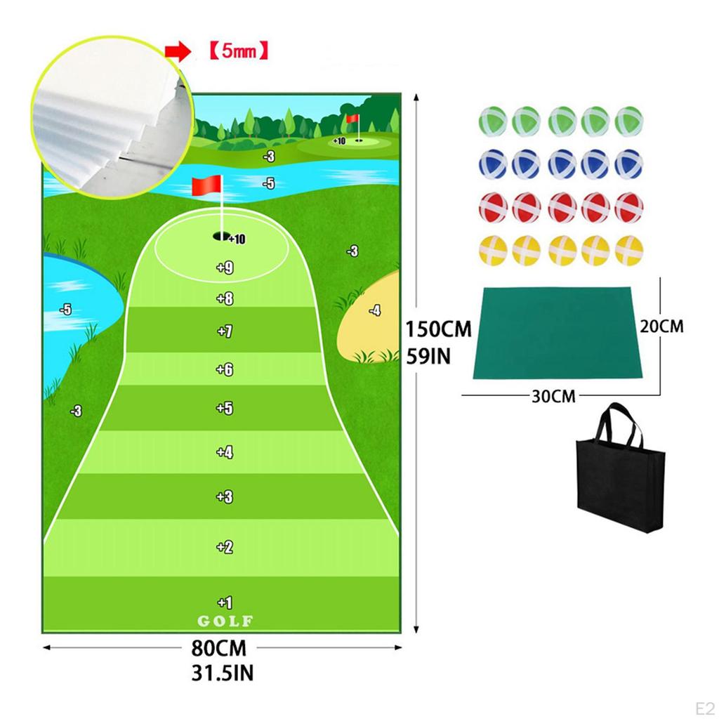 Golf Schlagmatte Training mit Bällen Tragbares Spielset Putting für Außen Innen