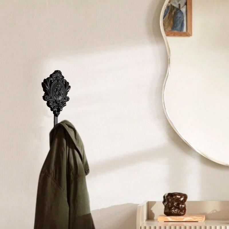 Bathroom Wall Hooks, Vintage European-Style Bronze Rose Pattern Zinc Hooks Suitable