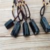 Natural Raw 105pcs Black Tourmaline Schorl Pendant Crystal Chunk Necklace Stone