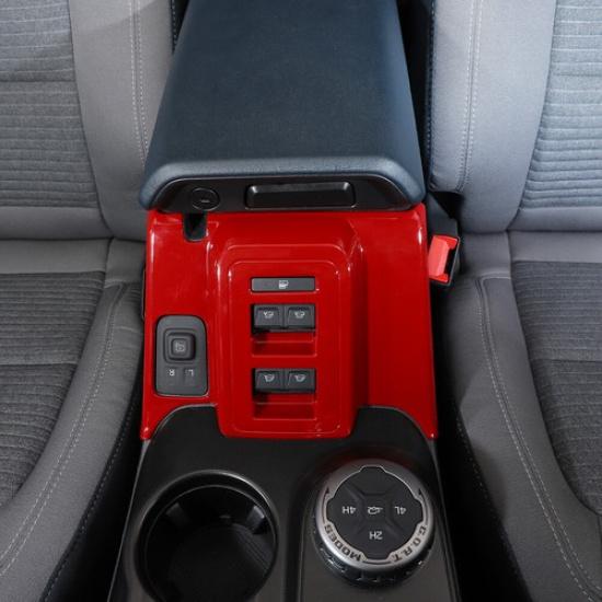 Red Car Armrest Window Lift Switch Panel Decor Trim for + Ford Bronco 4Door