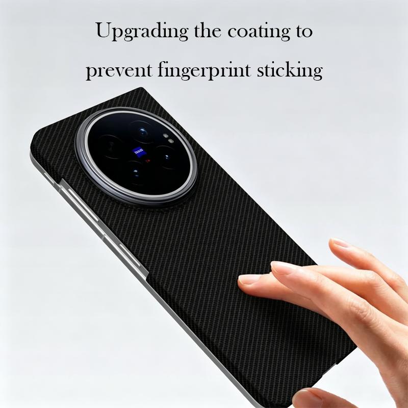 Carbon Fiber Case For Vivo X Fold 6 Kevlar Wireless Charging Back Cover Case for