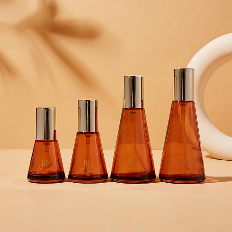

In-Stock Cone-Shaped Empty Cosmetic Bottle: 30g Lotion, Toner, Serum, Eye Cream, Face Cream Container. Transparent bottle without accessories, glass