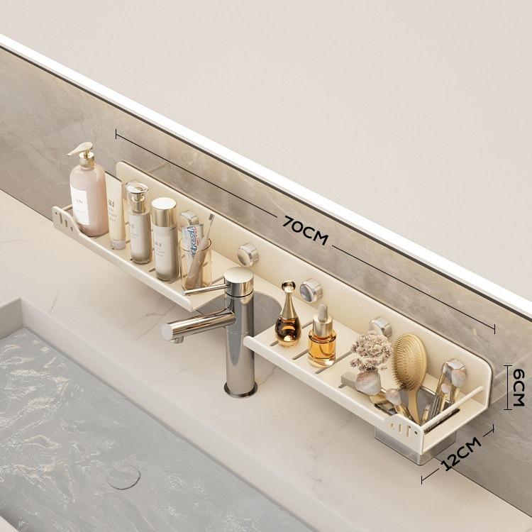 Saugnapf Badezimmer-Aufbewahrungsregal Ohne Bohren Wandmontage-Organizer Für Waschbecken Armatur Spiegel Vorderseite Toilette Badezimmer-Platzhalter