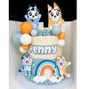 14pcs Blue Rainbow Cake Toppers With Orange White Balls For Dog Birthday Cake Decorations Baby Shower Party Supplies
