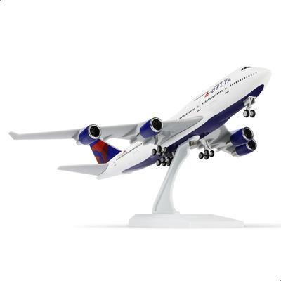 QIYUMOKE 1/240 Scale Delta Airlines Boeing 747 Aircraft Model Kit (30cm Long) Resin Airplane Model (Display Stand Included) - Aviation Gift/Decoration