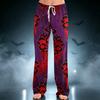 Women's Halloween Printed Drawstring Wide Leg Pants for Casual Sleepwear